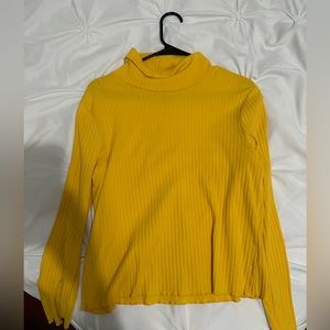 Yellow long sleeve turtle neck top